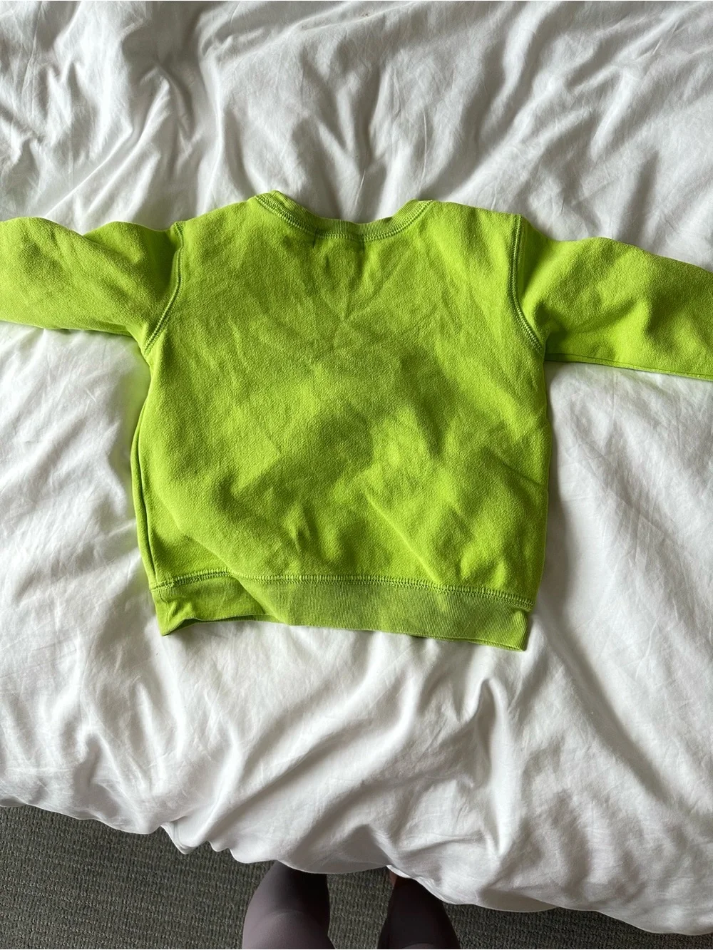Ralph Lauren Neon Lime Green Pullover Sweatshirt with Red Pony